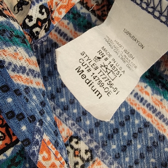 Altar'd State Boho Bell Sleeve Waist Tie Button Up Shirt Medium - Picture 9 of 12